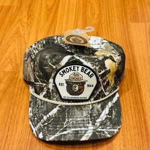 Smokey Bear Camo Snapback Hat Cap Mad Engine OSFM Adult Cotton Brand New